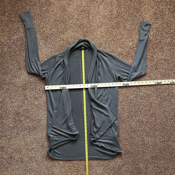 Athleta Pranayama Cardigan XS Grey Long Sleeve Open Front Thumbholes - Picture 6 of 8
